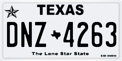 TX license plate DNZ4263