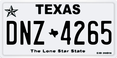 TX license plate DNZ4265