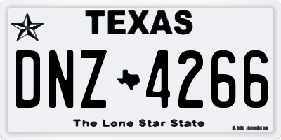 TX license plate DNZ4266
