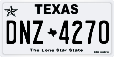 TX license plate DNZ4270