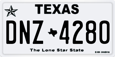 TX license plate DNZ4280