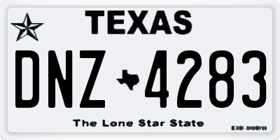 TX license plate DNZ4283