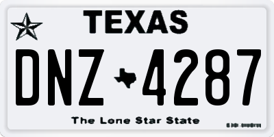 TX license plate DNZ4287