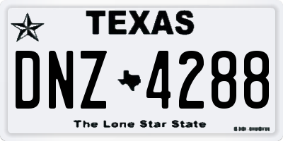 TX license plate DNZ4288