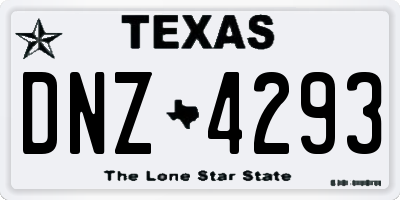 TX license plate DNZ4293