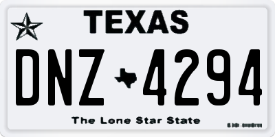 TX license plate DNZ4294