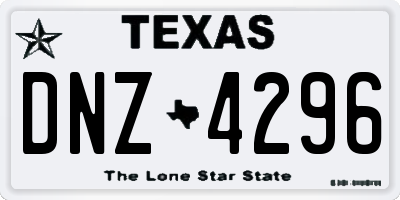 TX license plate DNZ4296