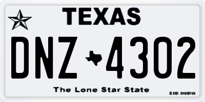 TX license plate DNZ4302