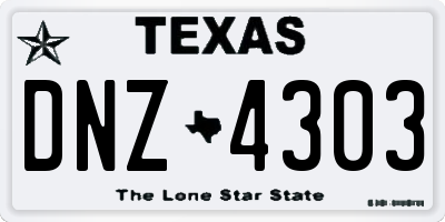 TX license plate DNZ4303