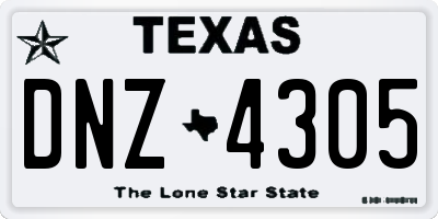 TX license plate DNZ4305