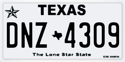 TX license plate DNZ4309