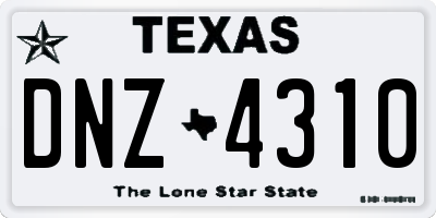 TX license plate DNZ4310