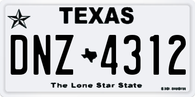 TX license plate DNZ4312