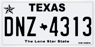 TX license plate DNZ4313