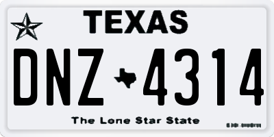 TX license plate DNZ4314
