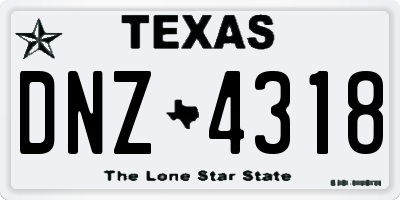 TX license plate DNZ4318