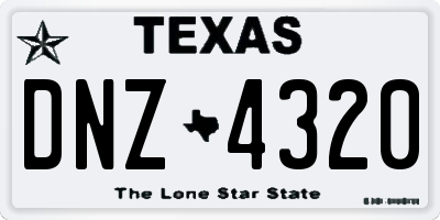 TX license plate DNZ4320