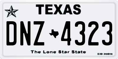 TX license plate DNZ4323