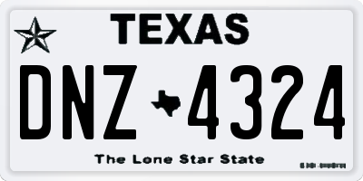 TX license plate DNZ4324