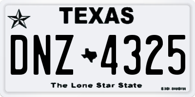 TX license plate DNZ4325