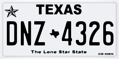 TX license plate DNZ4326