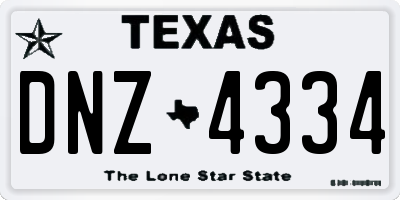 TX license plate DNZ4334