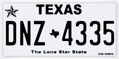 TX license plate DNZ4335