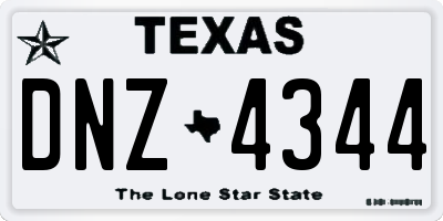 TX license plate DNZ4344