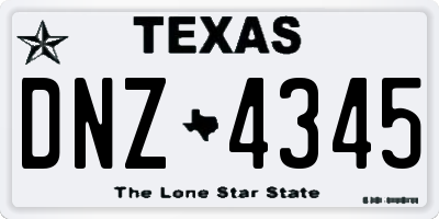 TX license plate DNZ4345