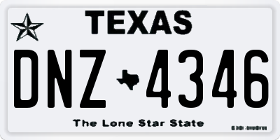 TX license plate DNZ4346