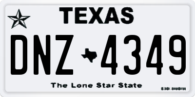 TX license plate DNZ4349