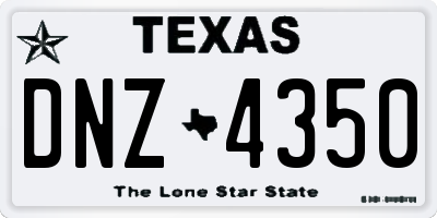 TX license plate DNZ4350