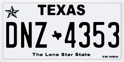TX license plate DNZ4353