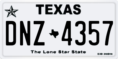 TX license plate DNZ4357