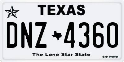 TX license plate DNZ4360