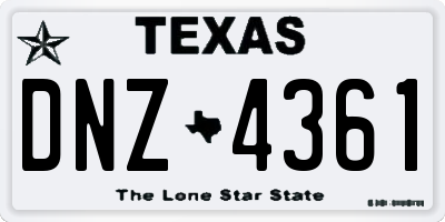TX license plate DNZ4361