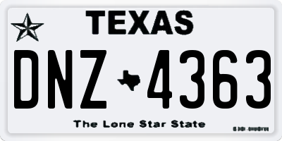 TX license plate DNZ4363