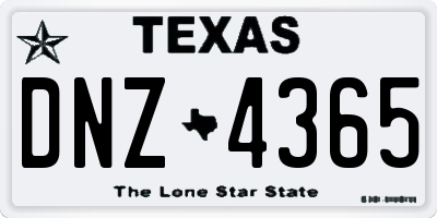 TX license plate DNZ4365