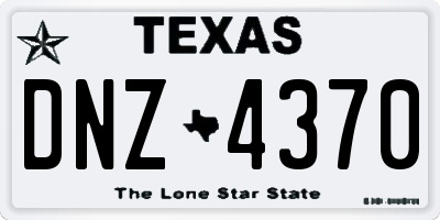 TX license plate DNZ4370