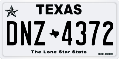 TX license plate DNZ4372
