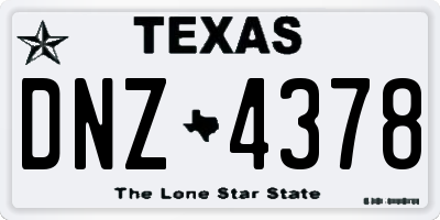 TX license plate DNZ4378