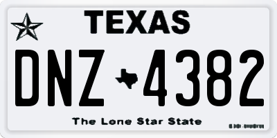TX license plate DNZ4382