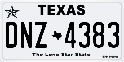 TX license plate DNZ4383