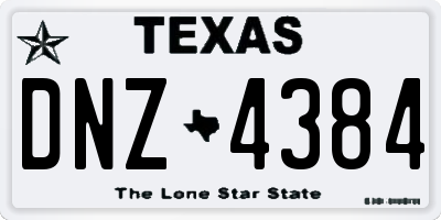 TX license plate DNZ4384