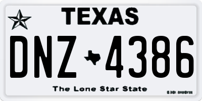 TX license plate DNZ4386