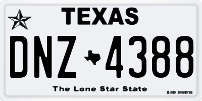TX license plate DNZ4388