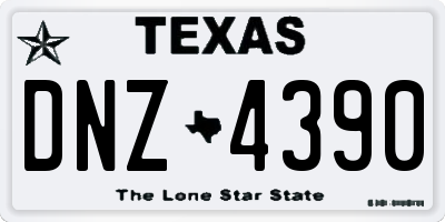 TX license plate DNZ4390