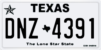 TX license plate DNZ4391
