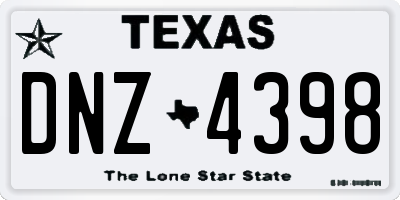 TX license plate DNZ4398