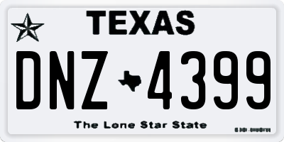 TX license plate DNZ4399